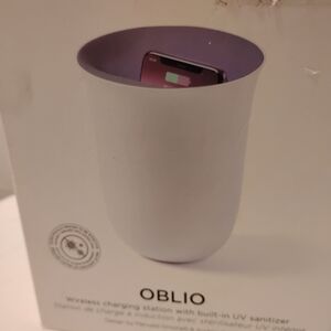 Oblio Wireless Charging Station with UV Sanitizer - White